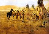 Cowboy Bargaining for an Indian Girl by Charles Marion Russell